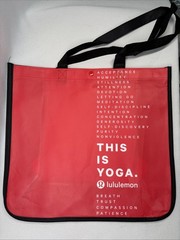 Lot Of 2 New Lululemon Reusable Shopping Tote Bag L Red & White 16x 14 & 15×14
