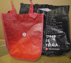 Lululemon Large And Medium Reusable Shopping Bags Black And Red Lot Of 2