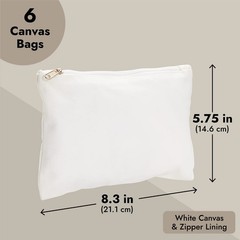 Bright Creations Canvas Makeup Bag Set – DIY Pouches & Tie Dye 8″ x 6″, White