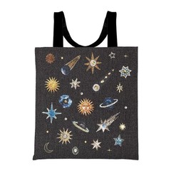 Aesthetic Canvas Tote Bag Moon Sun Star Polyester Tote Bags Open Type Black P…