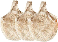 Reusable Cotton Mesh Grocery Bags Cotton String Bag Net Shopping Mesh Bags Pa…