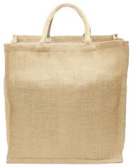 5 Pk – Natural Burlap Shopping Bags – 16″ x 17″ x 8″ – Large Grocery Tote Bag