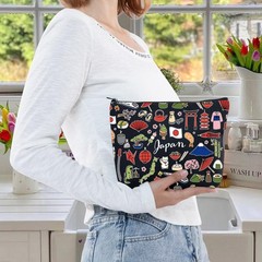 LEVLO Japan Travel Pouch Bag Souvenir Gift Theme Zipper Japanese japan B
