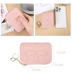 YIGEBIZI Lipstick Holder with Mirror PU Case for Purse Women A-Pink