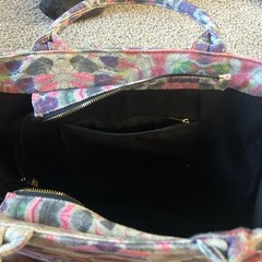 Multicolor All-Over Print Reusable Shopping Bag Foldable Zipper 16x6x12