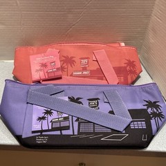 Trader Joe’s HOT PINK Magenta & TEAL Insulated Cooler Zip Reusable MINI Tote Bag