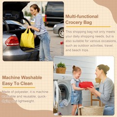 4 Pack Foldable Travel Bag with Handles, Shopping Tote Pouch, Dark Green