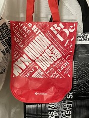 Lululemon Reusable Shopping Gift Bag Yoga Logo Tote Lot Red White Black