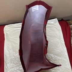 Lululemon Reusable Big Shopping Tote Bag Red Burgundy 16x14x6” Snap Closure