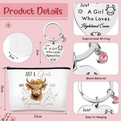 Sinmoe 5pcs Highland Cow Gift Set Women 13.39 x 15.75 x 3.94 inches, Pink