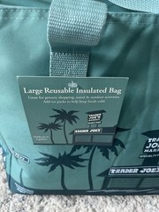 Trader Joe’s Large Insulated Tote Cooler Bag Green 8 Gallon NEW