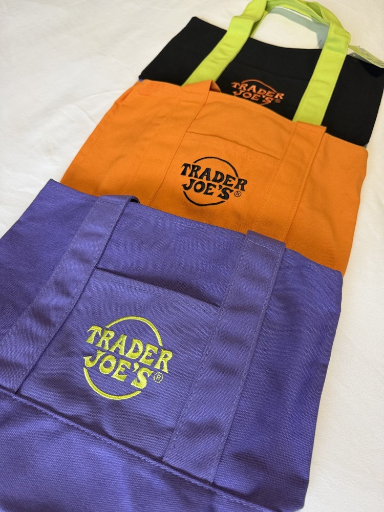 Trader Joe’s Halloween Tote Bags Set of 3 – Orange Purple Black Reusable Bags
