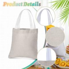 50 Pcs Mini Canvas Tote Bags Bulk 10 x 10 Inch DIY Small Blank Tote Bag Reusa…