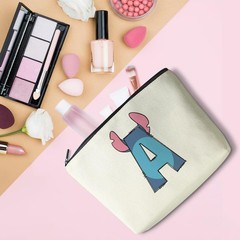 LONGXIN Cute Cartoon Gifts Initial Personalized Makeup Bag Monogrammed Stitch