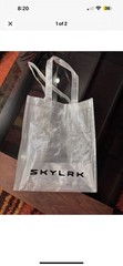 ISO SM SKYLRK Clear Foldable Plastic Reusable Shopping Tote Bag All-Over Pattern