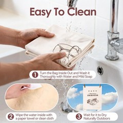 Beeswax Bread Bags，Extra Large 2 Pack- 17″×13″ Reusable Sourdough BrownWhite