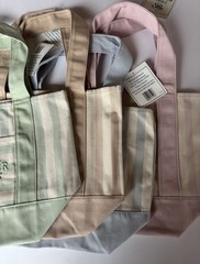 Trader Joe’s Mini Pastel Stripe Canvas Tote Bag Limited Edition Set Of 4
