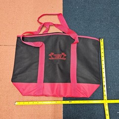 Trader Joe’s Cooler Tote Bag Insulated Shopper Black Red Reusable U9b