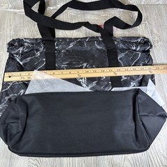 Thirty One Cinch Utility Tote Black Midnight Marble NWT Reusable Double Strap