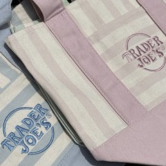 Trader Joe’s Mini Pastel Stripe Canvas Tote Bag Limited Edition Set Of 4 In Hand