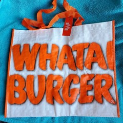 New WHATABURGER Reusable Shopping Tote Grocery Bag~Flying W & Channel Letter