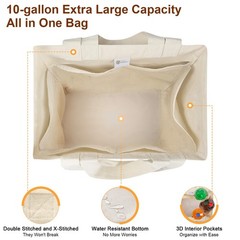 Canvas Grocery Bags with Dual Handles(3pc XL), Large Reusable Shopping Bags f…