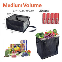 2PCS Insulated Shopping Bag,Insulated Grocery Bag,Grocery Cooler Bag