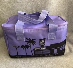 Trader Joe’s Mini Insulated Zipper Lunch Bag Tote Lavender Black