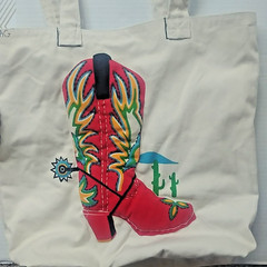 Canvas Tote/Shopping Bag – Cowboy boots, new, heavy weight canvas super stylish!