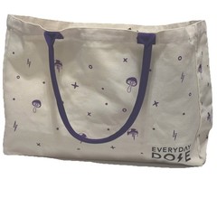 Everyday Dose XL Tote Bag Purple Mushroom Cotton Canvas Oversized Reusable NWOT