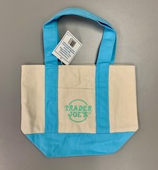 Trader Joe’s Mini Pastel Canvas Tote Bag 2025 LIMITED EDITION BLUE