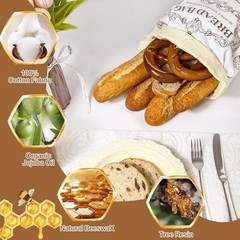 Reusable Beeswax Bread Bags – Large Capacity Cotton Storage for Beige-1 pcs