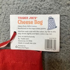 NWT Trader Joes Cheese Experience Tote Bag Red Canvas Reusable USA Souvenir Gift