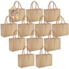 Large Burlap Tote Bags Waterproof Reusable Custom DIY Gift Bags Shopping Travel