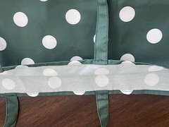 New Kate Spade New York Foldable Reusable Canvas Green/White Polka Dot Tote