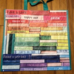 ❤️POSITIVE LOVE BOOKS 🌈Reusable Shopping Bag~EcoTote TJ Maxx Colorful 📚