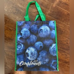 New Banff Alberta Canada reusable French grocery store Blueberry Tote Bag