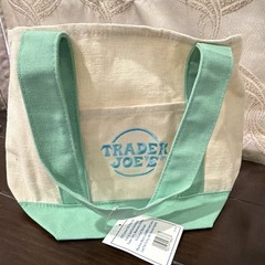 Trader Joe’s Reusable Tote Shopping Bag, Beige & Green Canvas Style