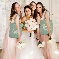 LADY & HOME 6pcs Bachelorette Party Tote BagBride Team Tote Bag Bridesmaid Co…