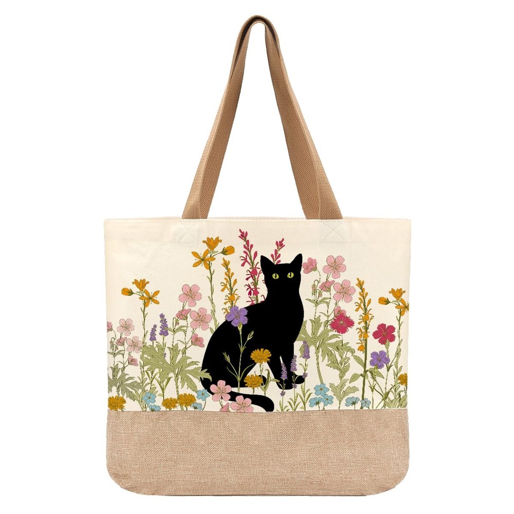Cat Tote Bag, Cute Black Cat Gifts, Gifts for Cats Lovers Women Friends Girlf…
