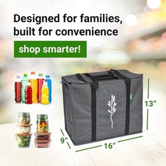 Durable 2-Pack Gray Insulated Grocery Bags – Eco-Friendly & Versatile 9 Gallon