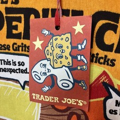 NWT Trader Joes Cheese Experience Tote Bag Red Canvas Reusable USA Souvenir Gift