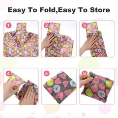 4 PCS Reusable Bags Foldable,Foldable Reusable Bag,Reusables Foldables Grocery