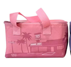 Trader Joe’s Mini Insulated Tote Bag Pink Trader Joes Cooler Bag VDAY Gift BEACH
