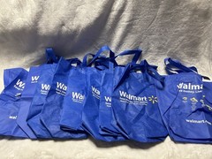 10 medium blue soft storage grocery reusable bags bag