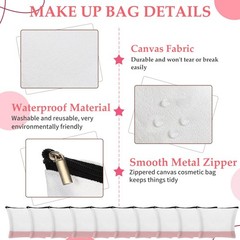 Large Blank Canvas Tote Bags and Makeup Bags Blank Reusable Grocery Luggage C…