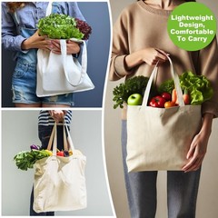 Canvas Tote Bag Cotton Reusable Grocery Shopping Blank Tote Bag with Handles