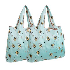 Wrapables Foldable Tote Nylon Reusable Grocery Bag (Set of 2)