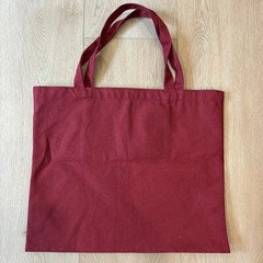 Little Bipsy Tote Bag Canvas Maroon Burgundy Resusable