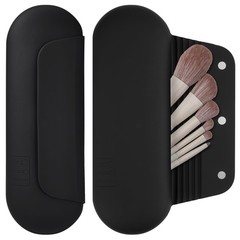 AGIKET Silicone Makeup Brush Holder Travel Cosmetic Bag：Soft Portable Black